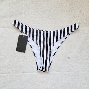 ASOS South Beach High Leg Minimal Coverage Striped Bikini Bottoms